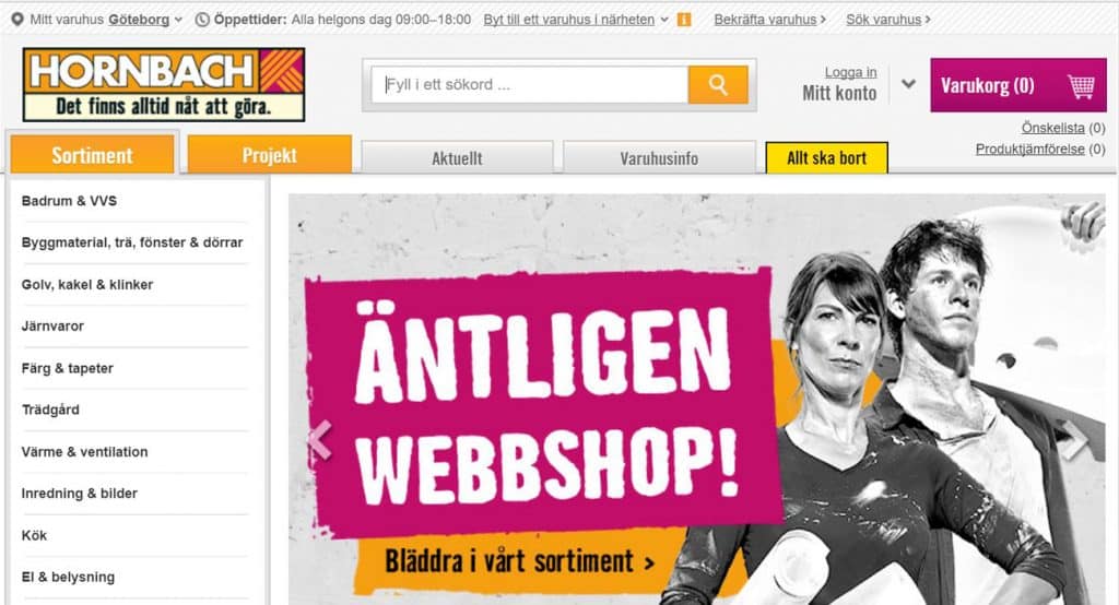 Hornbach svenska e-handel är igång