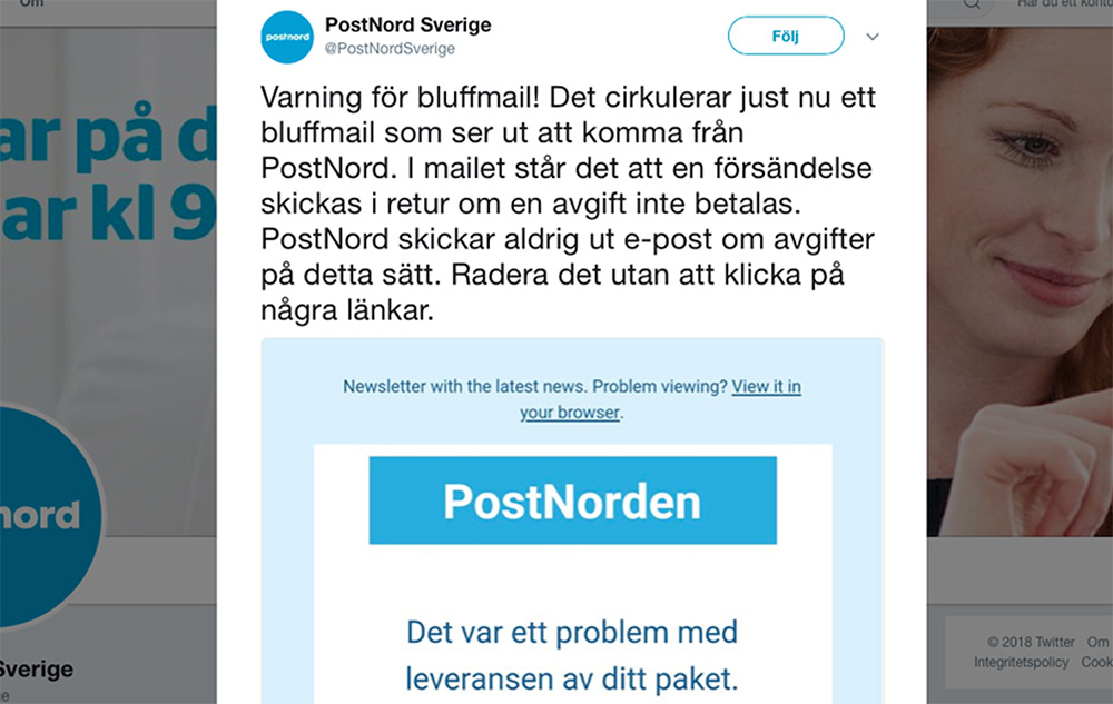 PostNords "Kinaavgift" utnyttjas av bluffmakare