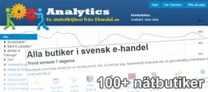 Över 100 anslutna butiker i Ehandel.se Analytics