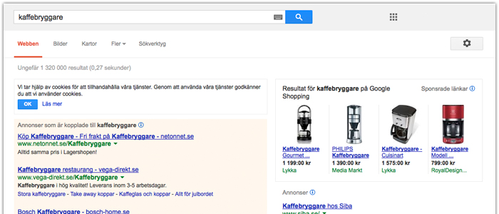 Nu har Google Shopping lanserats i Sverige