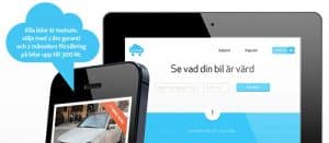 GarantiBil kör ut ur garaget med sin färdiga tjänst