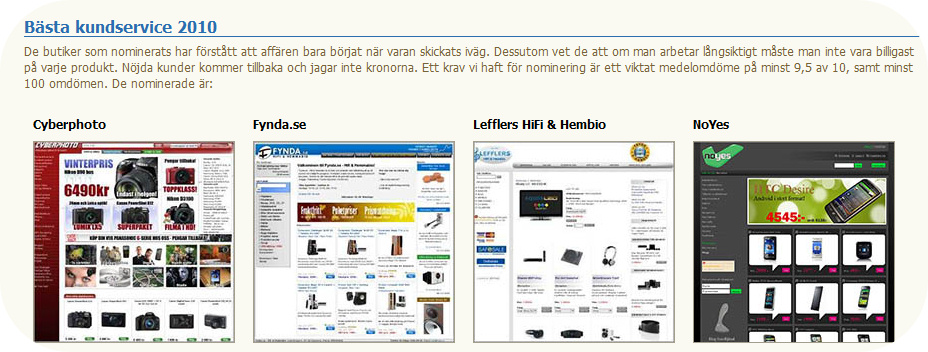 Rösta fram Årets nätbutik 2010