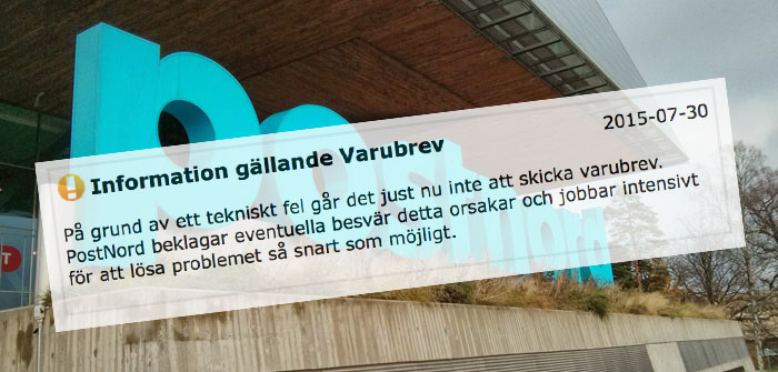 Fel hos PostNord skapar problem för E-handlare