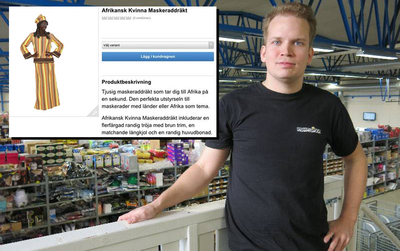 Partykungen ångerfull efter ny kritik mot maskeraddräkt