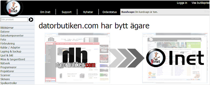 Inet köper resterna av  Datorbutiken.com