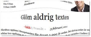 Texten mycket viktigare än Appen