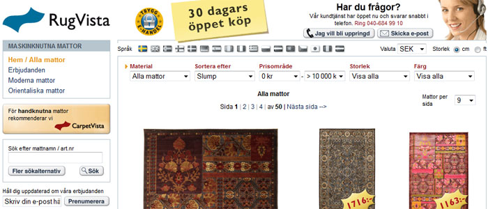 Mattbutiken CarpetVista öppnar ny nätbutik